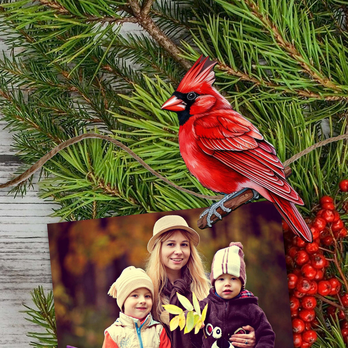 Winter Birds Decorative Wooden Clip-on Ornaments Set of 3 by G. Debrekht - Christmas Décor - 8091005C-S3