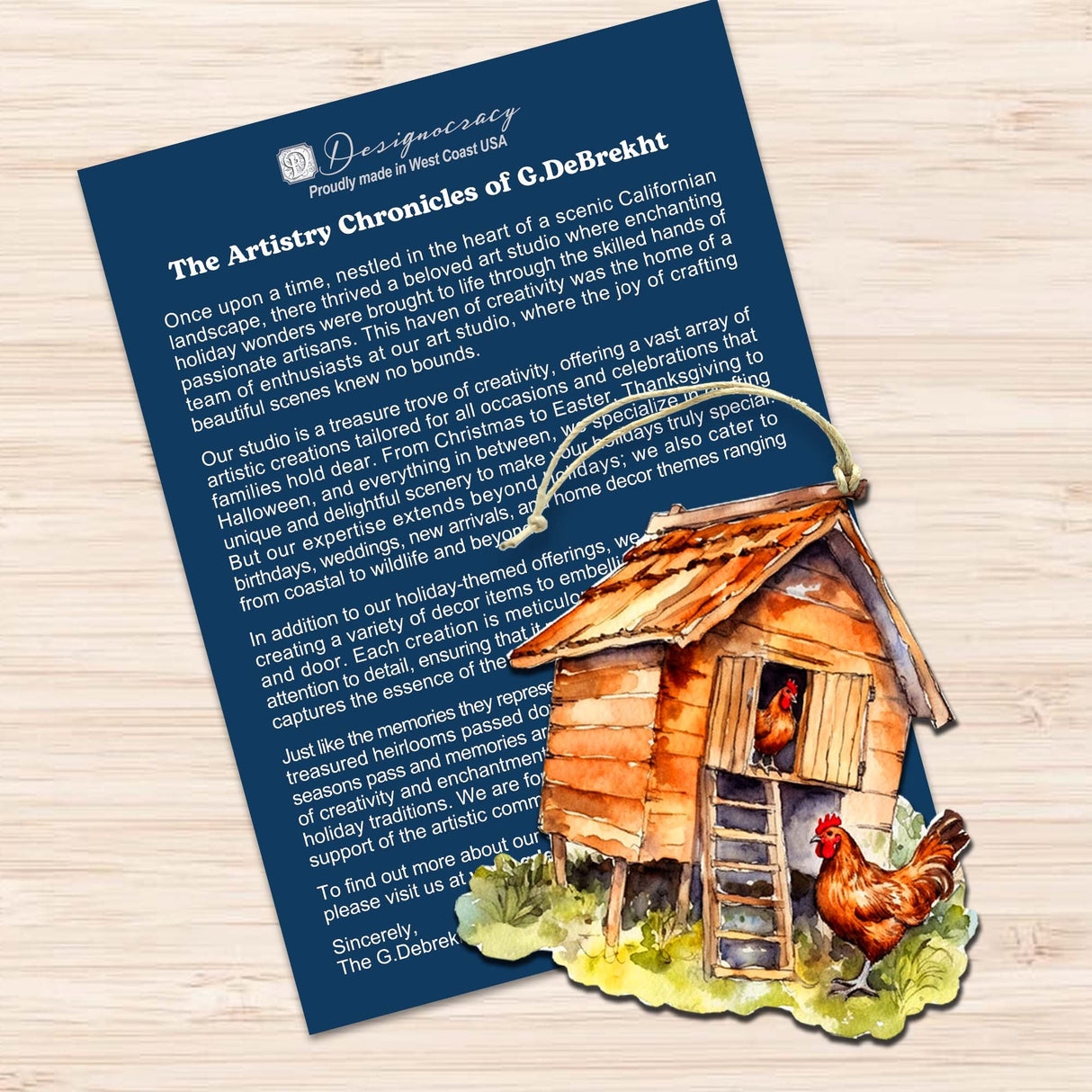 Adornos decorativos de madera "Primavera en la granja", juego de 3, de G. Debrekht - Decoración de Pascua - 8091056-S3