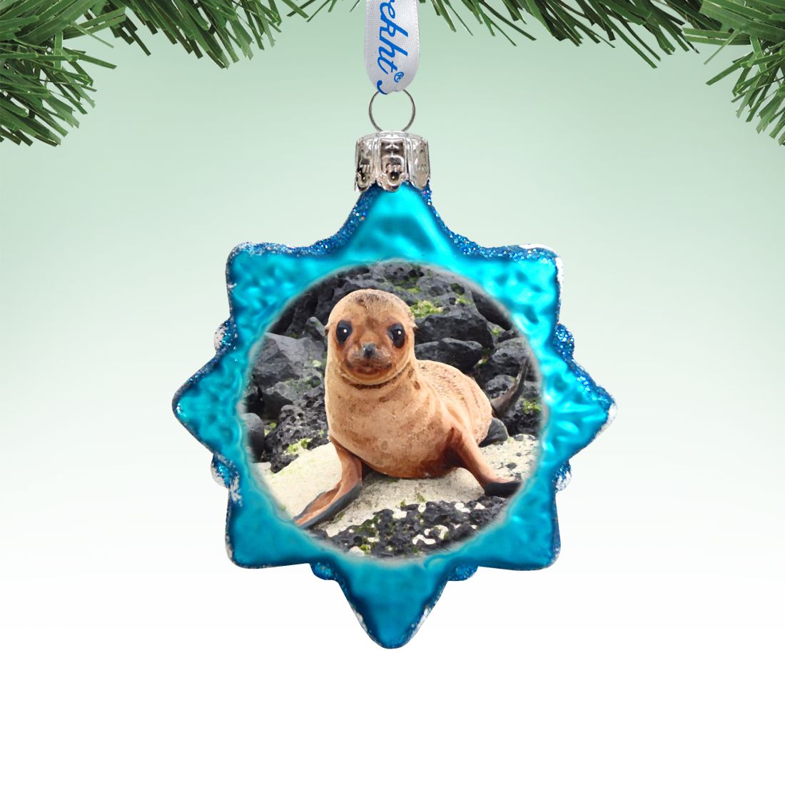 Baby Seal Mercury Glass Ornament by G. DeBrekht - Coastal Holiday Decor - 775488