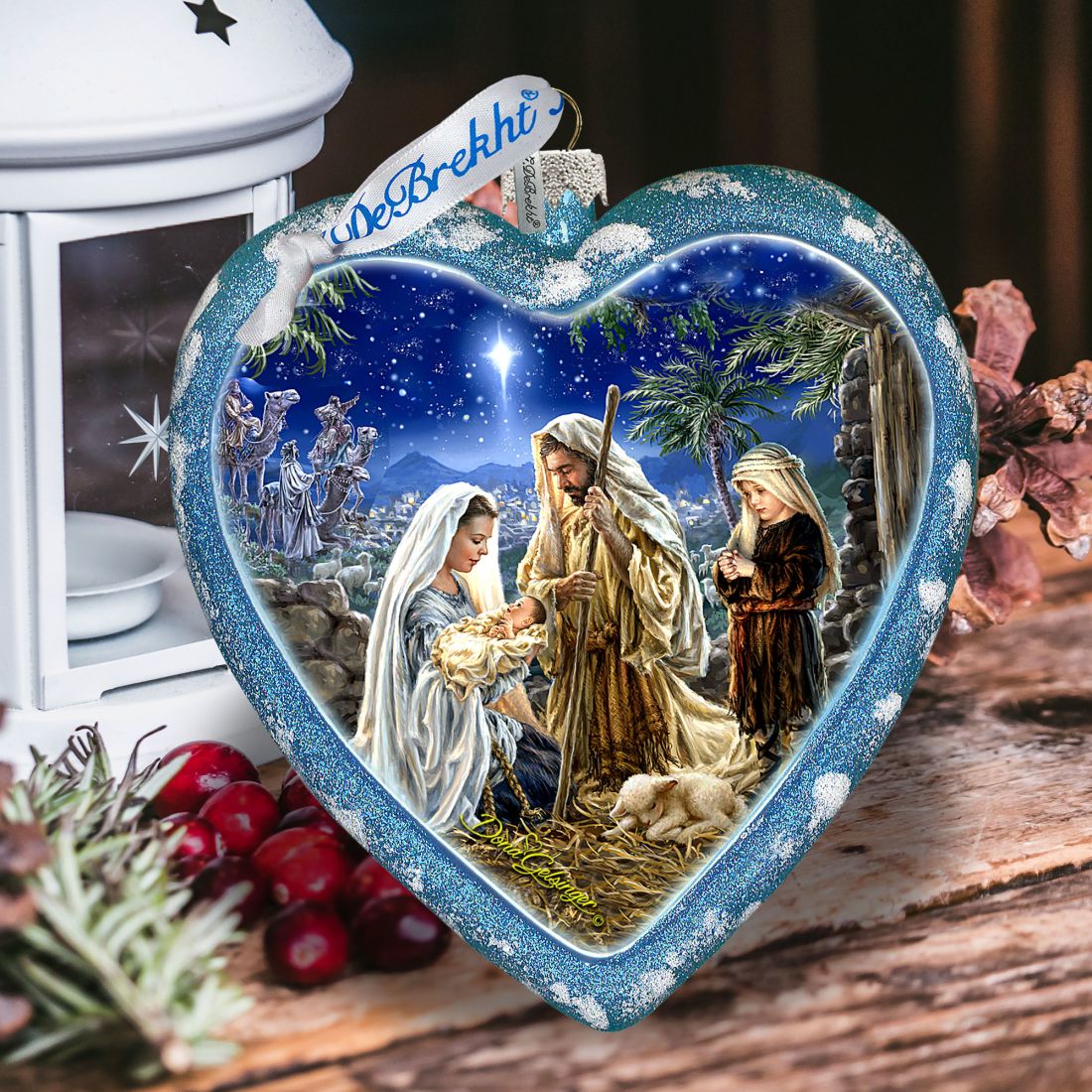 Holy Family Glass Ornament Limited Edition by D. Gelsinger - Nativity Holiday Decor - 738-101-DG
