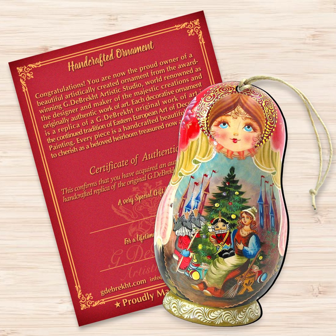 Nutcracker Story Matreshka Wooden Ornaments by G. DeBrekht - Christmas Decor - 8115762
