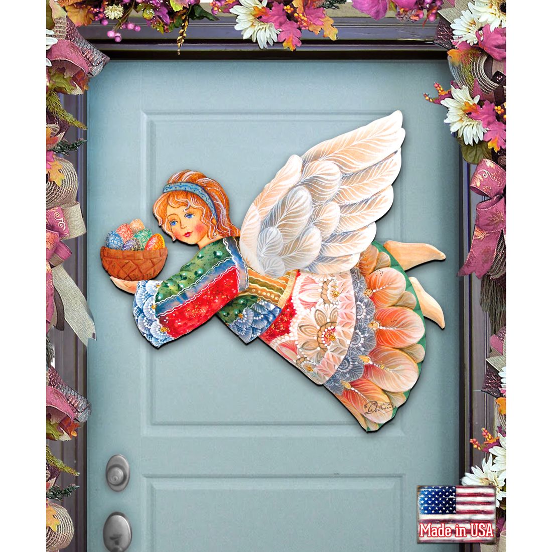 Ángel de Pascua volador, decoración para puerta de Pascua de G. DeBrekht - Decoración de primavera de Pascua - 8154154H