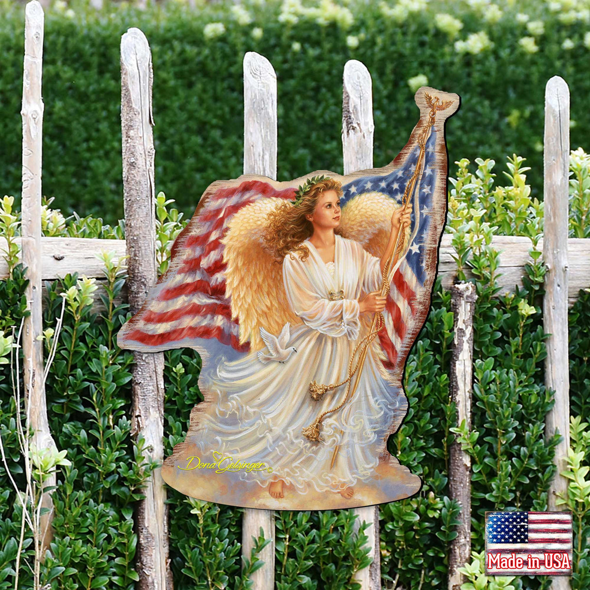 Ángel de la Libertad Americana, decoración navideña para puerta de D. Gelsinger - Decoración navideña americana - 8461021H-0107