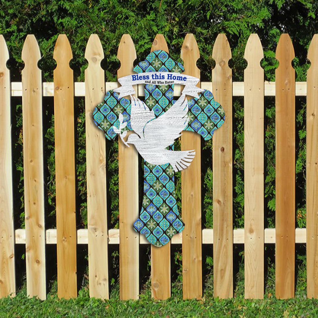 Blessings Cross Easter Door Decor by G. DeBrekht - Easter Spring Decor - 8191163H