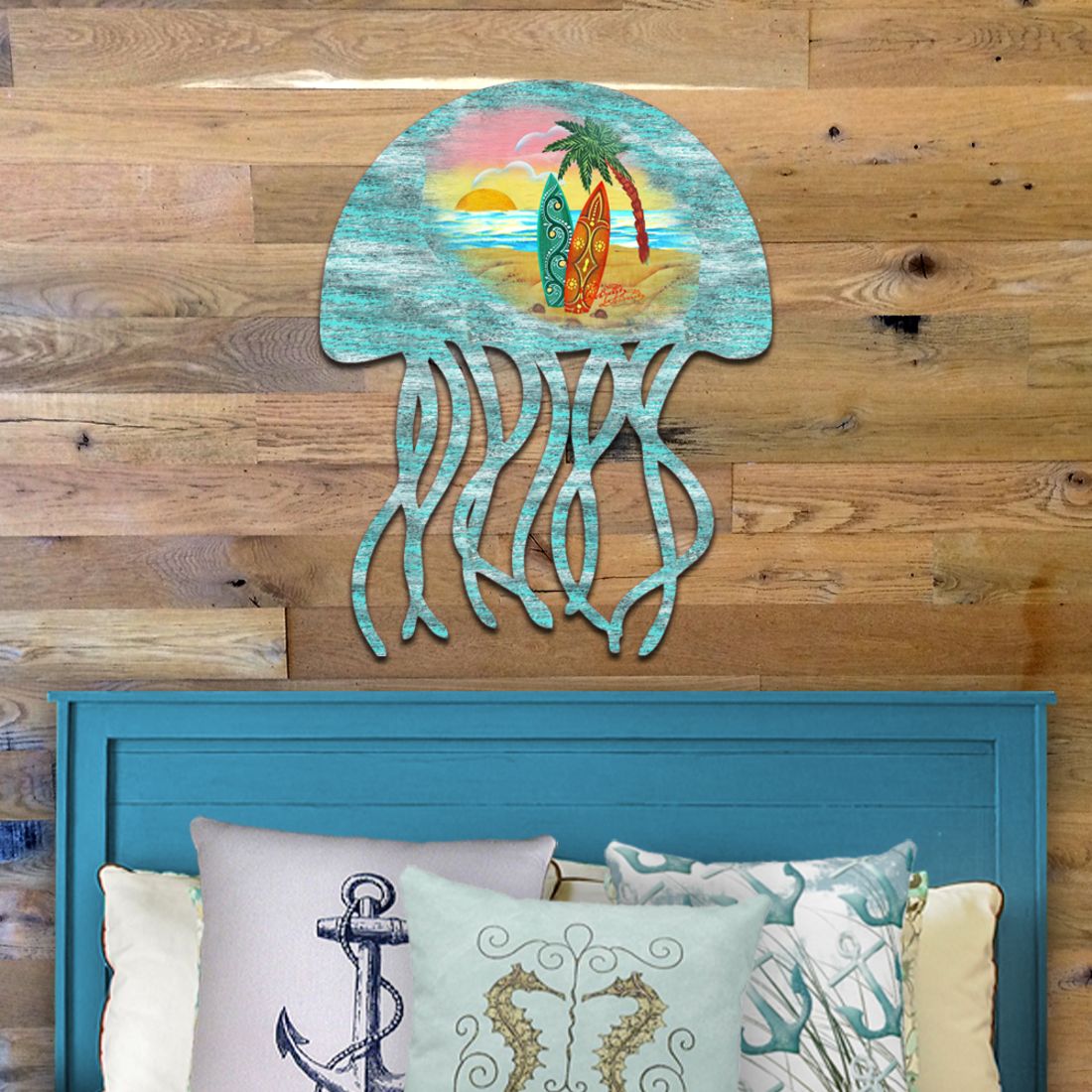 Coastal Jellyfish Coastal Door Decor by G. DeBrekht - Coastal Holiday Decor - 8198513H