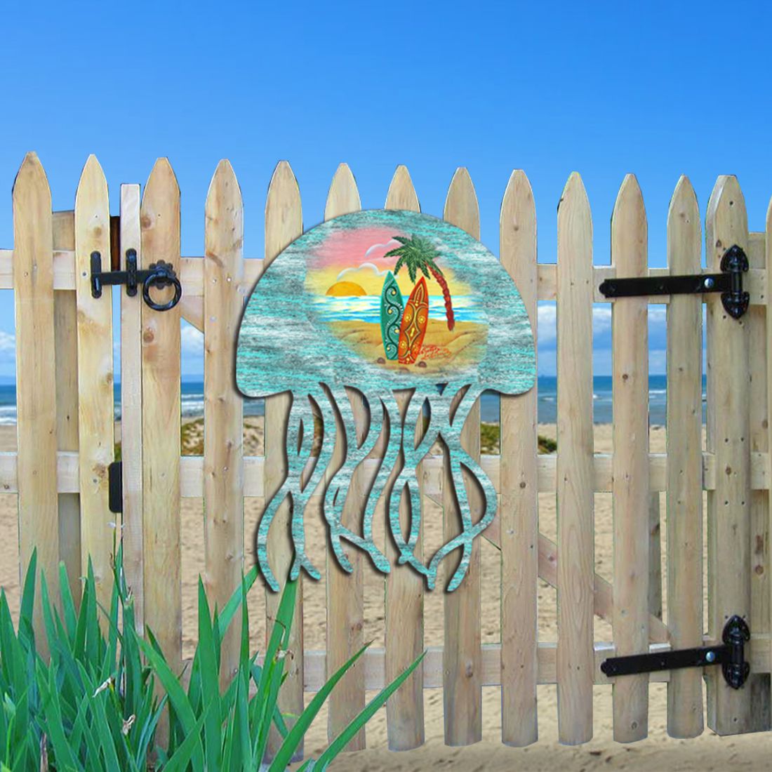 Coastal Jellyfish Coastal Door Decor by G. DeBrekht - Coastal Holiday Decor - 8198513H
