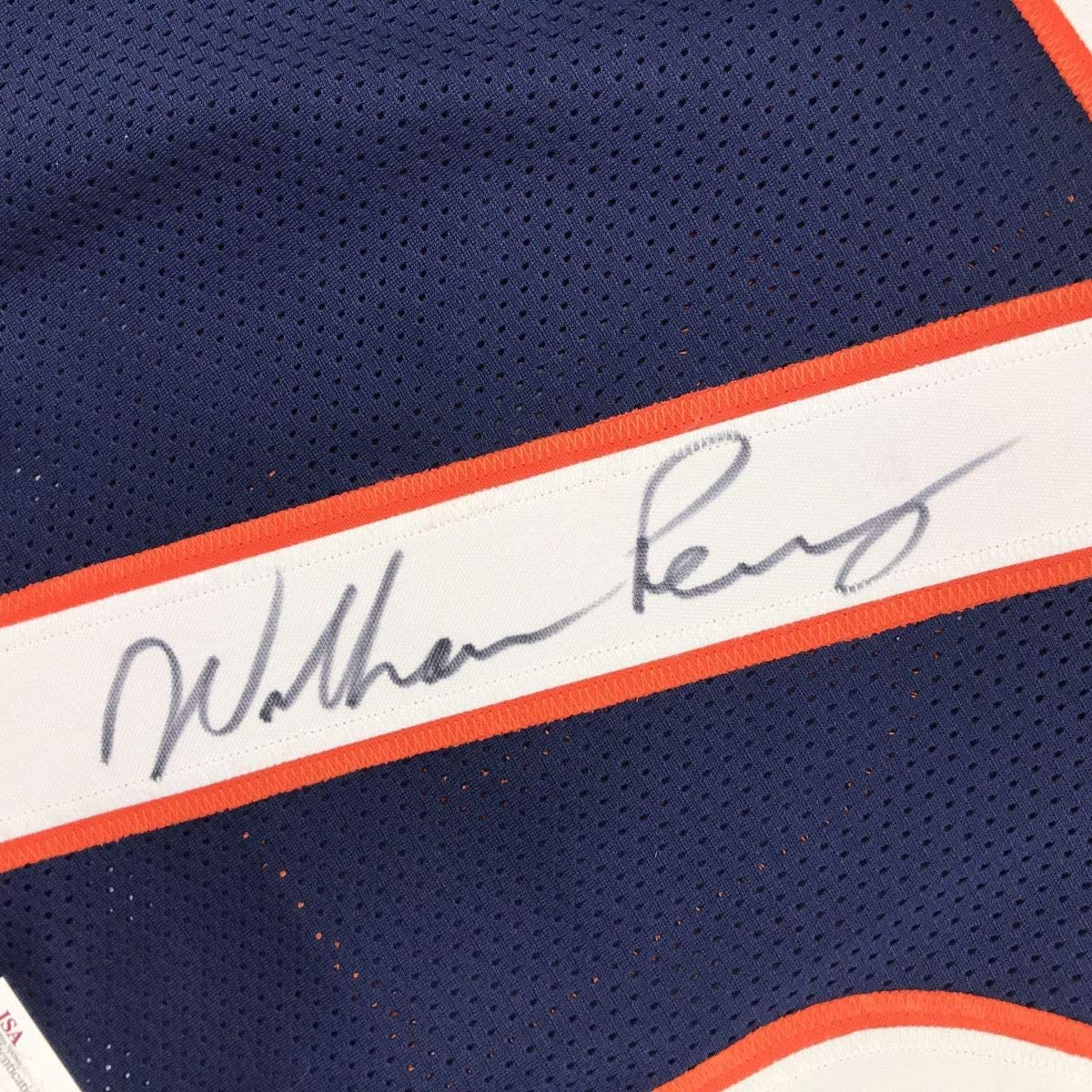 Autographed/Signed William Perry The Refrigerator Chicago Blue Football Jersey JSA COA