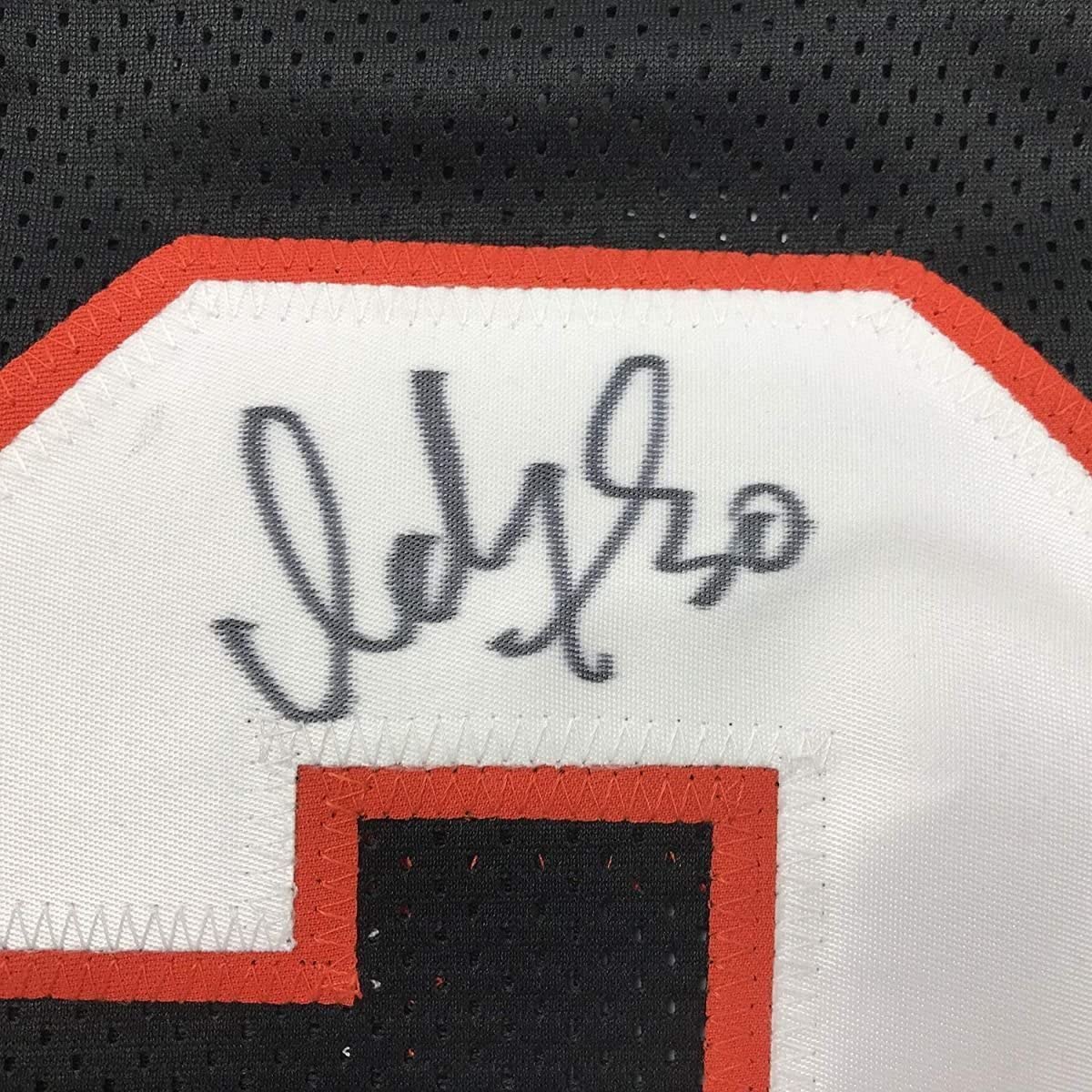 Camiseta de fútbol americano negra de los Cincinnati Bengals, enmarcada, autografiada y firmada por Ickey Woods, 35 x 39, JSA COA