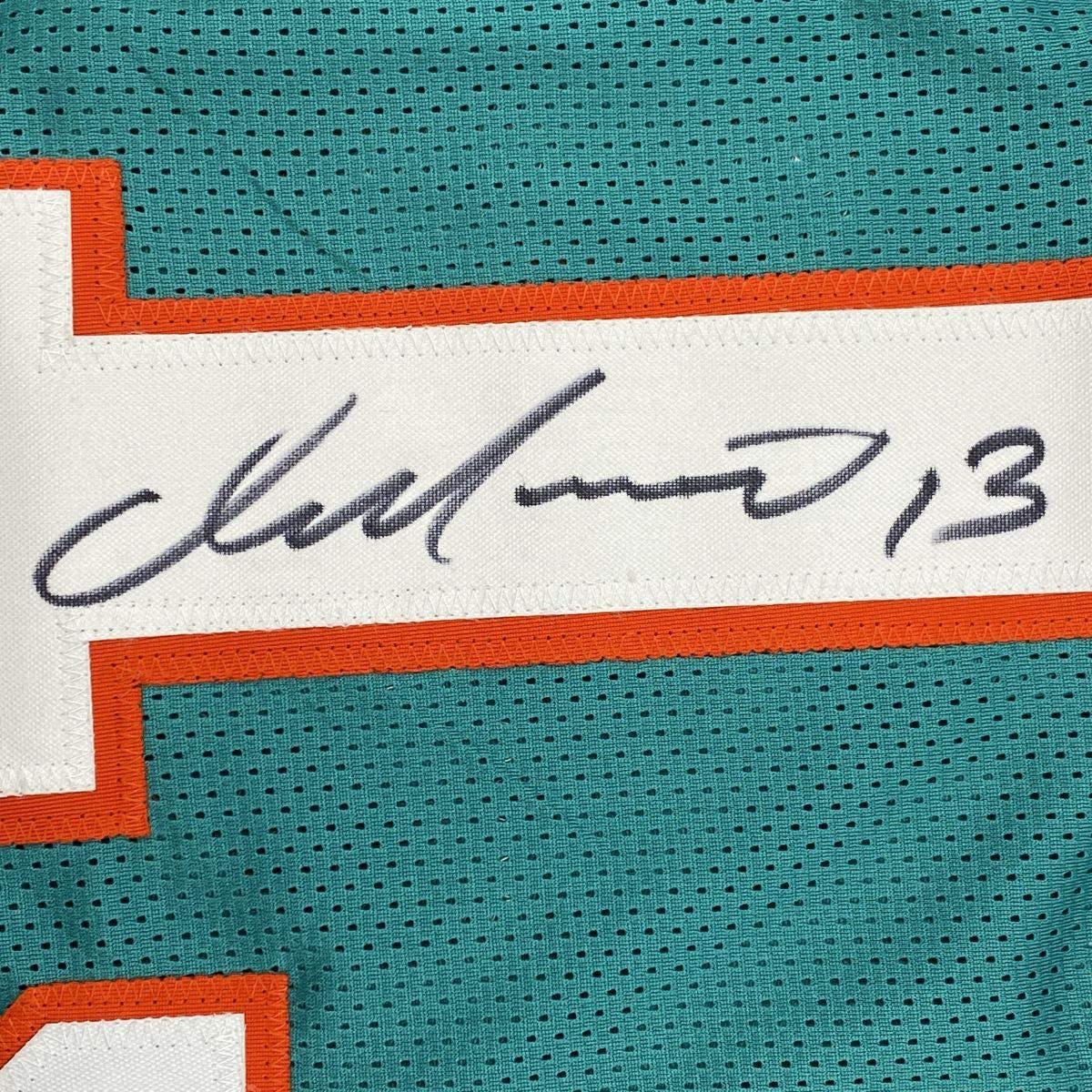 Camiseta de fútbol americano autografiada/firmada por Dan Marino Miami Teal JSA COA