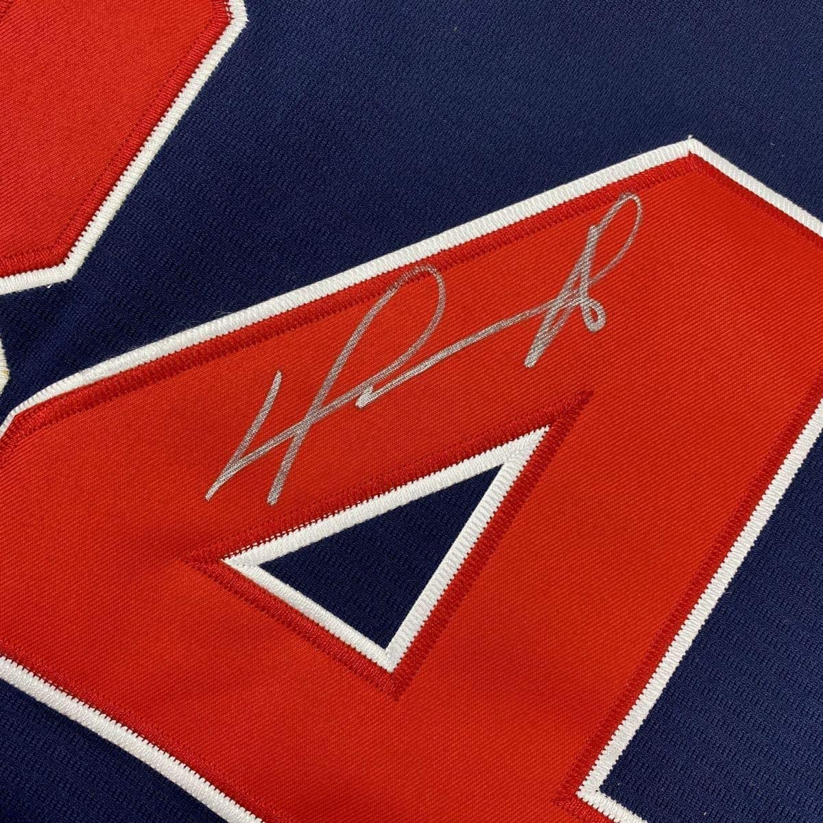 Camiseta de béisbol azul Boston de 35 x 39, enmarcada, autografiada y firmada por David Ortiz, JSA COA