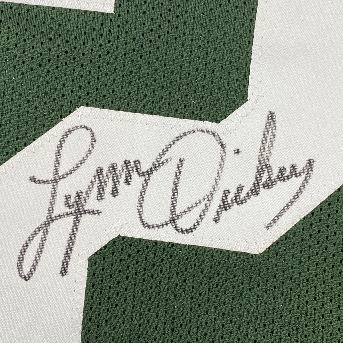 Camiseta de fútbol verde de Green Bay autografiada/firmada por Lynn Dickey JSA COA