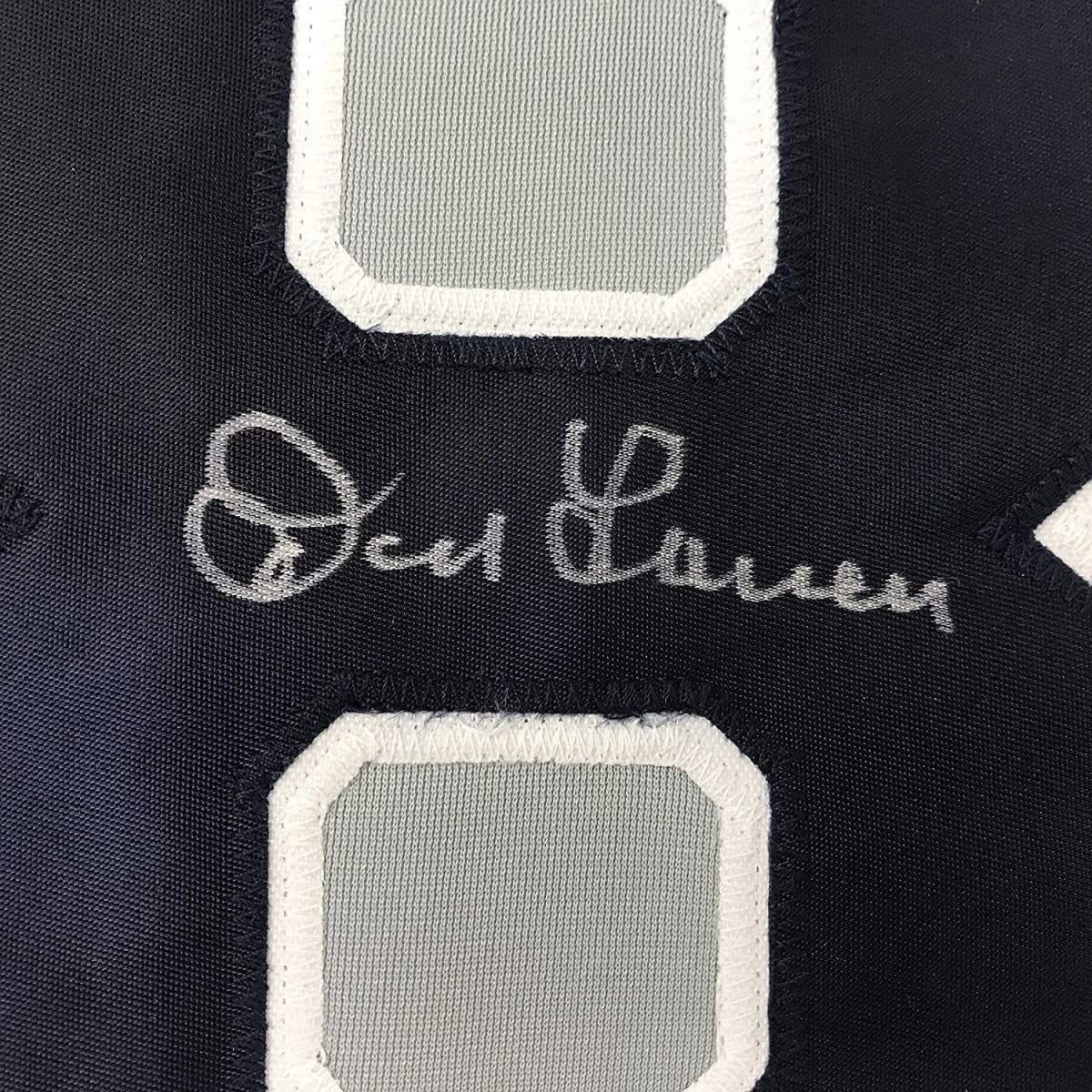 Camiseta de béisbol gris de Nueva York, enmarcada, autografiada y firmada por Don Larsen, 35 x 39, JSA COA