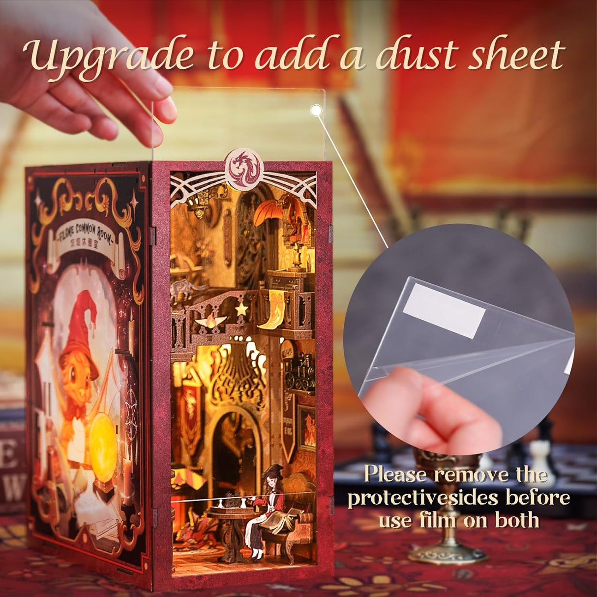 Book Nook Wizardi Miniature - Flame Common Room Roombox Kit-2