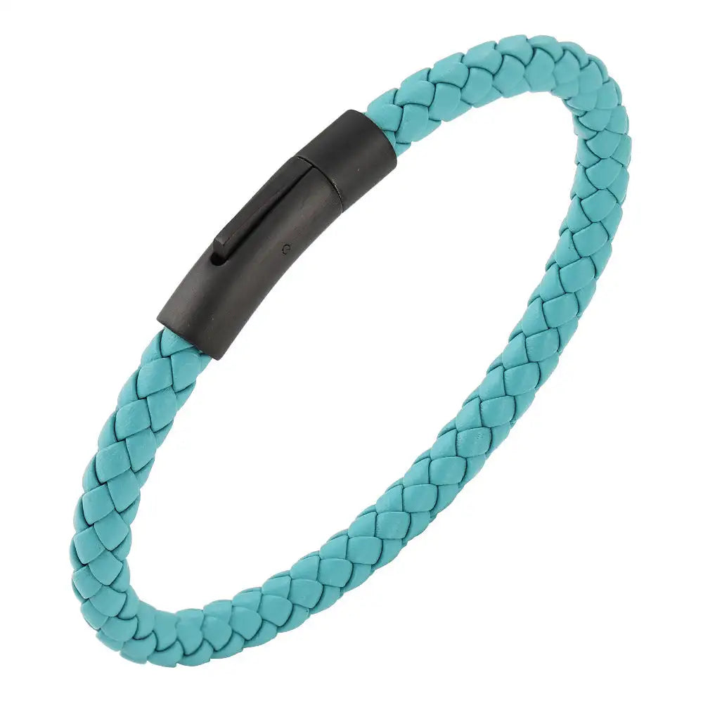 Woven Frosted Black Buckle Simple Leather Bracelet - Lootquake