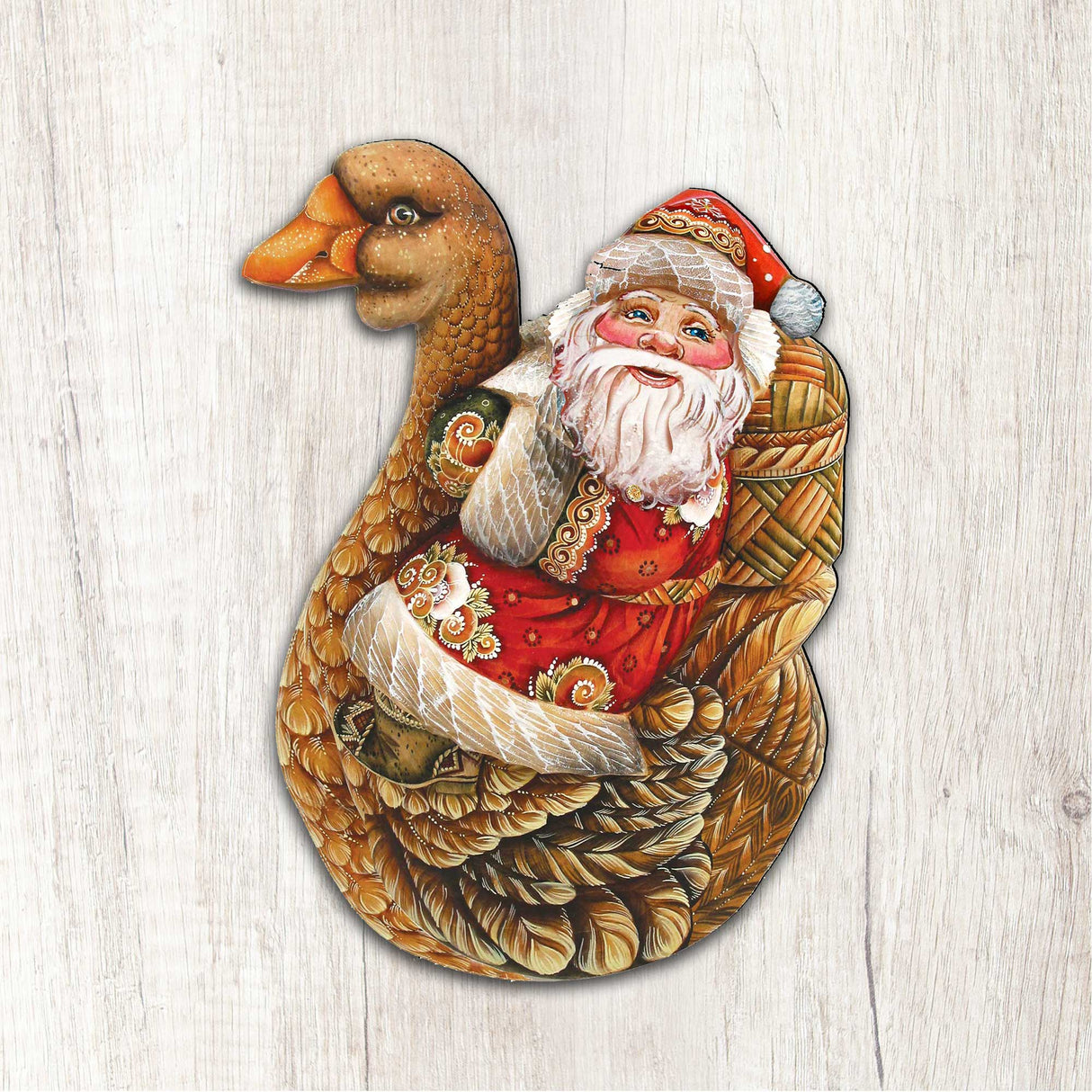 Christmas Goose Santa Christmas Door Decor by G. DeBrekht - Christmas Santa Snowman Decor - 8121633H