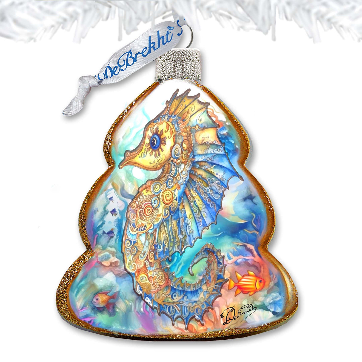 Decoración costera navideña - Adornos de cristal con forma de caballito de mar de G. Debrekht - Decoración costera navideña - 777398