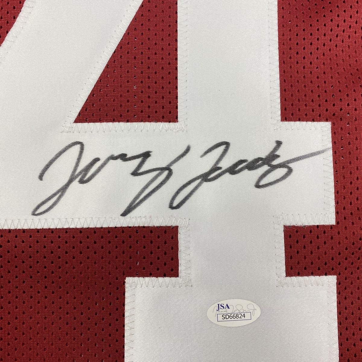Autographed/Signed Jerry Jeudy Alabama Red College Football Jersey JSA COA