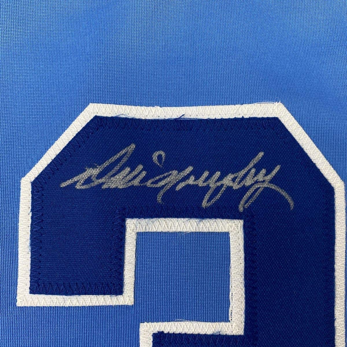Camiseta de béisbol azul claro de Atlanta autografiada/firmada por Dale Murphy. PSA/Certificado de ADN.