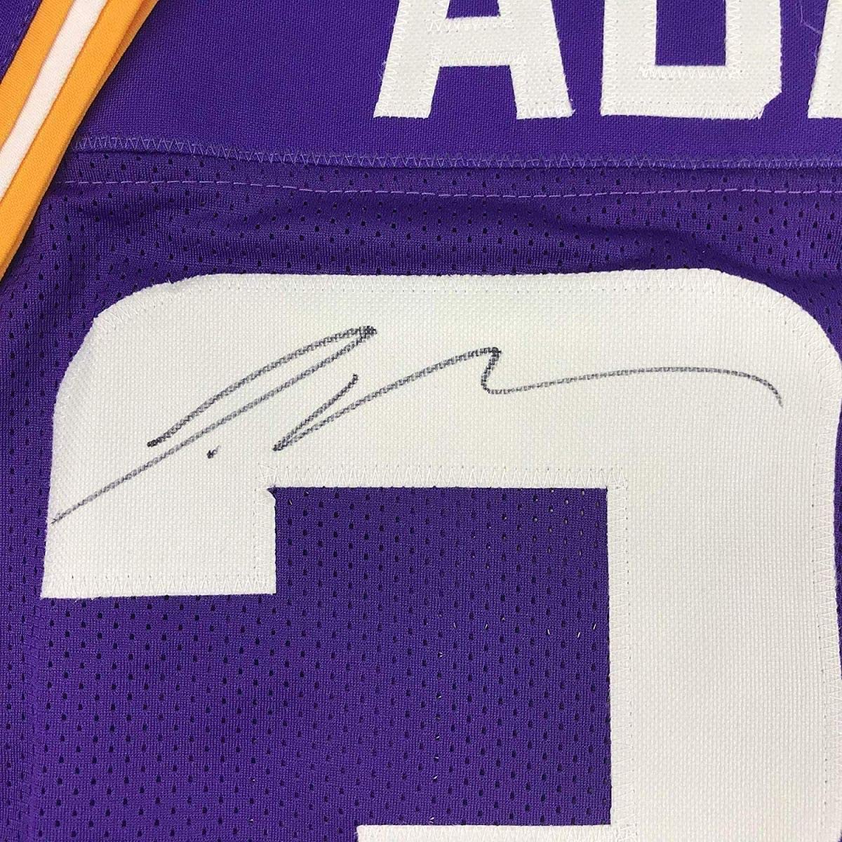 Camiseta de fútbol americano universitario de LSU, enmarcada, autografiada y firmada por Jamal Adams, 35 x 39, color morado, JSA COA