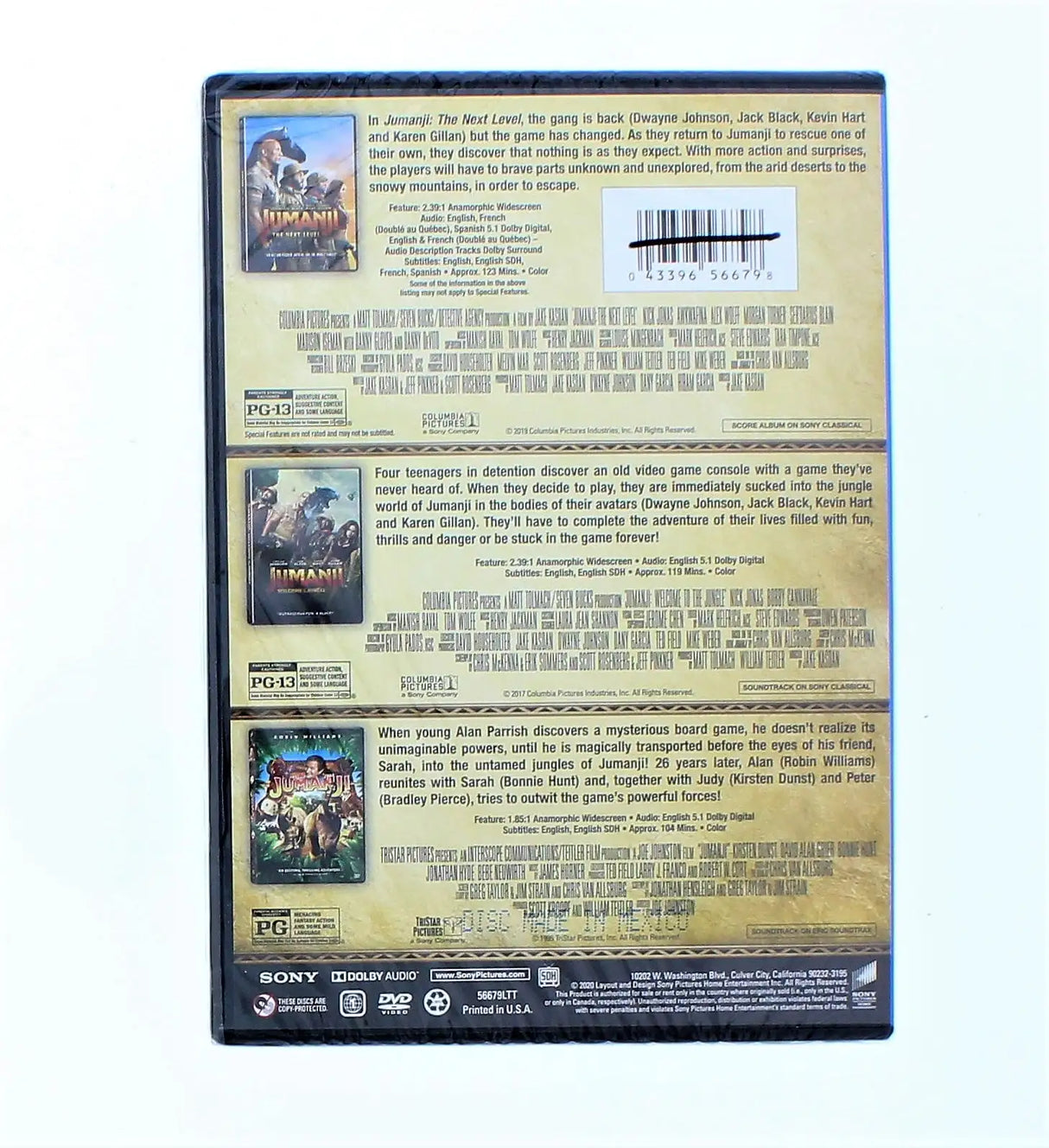 Jumanji: 3-Movie Collection: Jumanji / Jumanji: Welcome to the Jungle - Lootquake