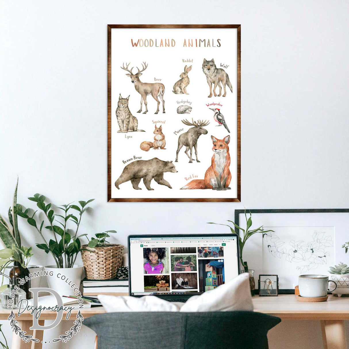 Woodland Animals Kids Room Decor - Montessori Wooden Poster - Homeschool I Educational Poster - Classroom Decor - Playroom Art - 310220