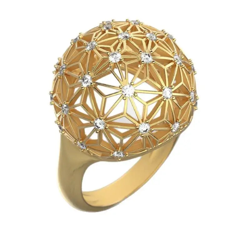 Hollow Spherical Diamond-studded Ring Design - Lootquake