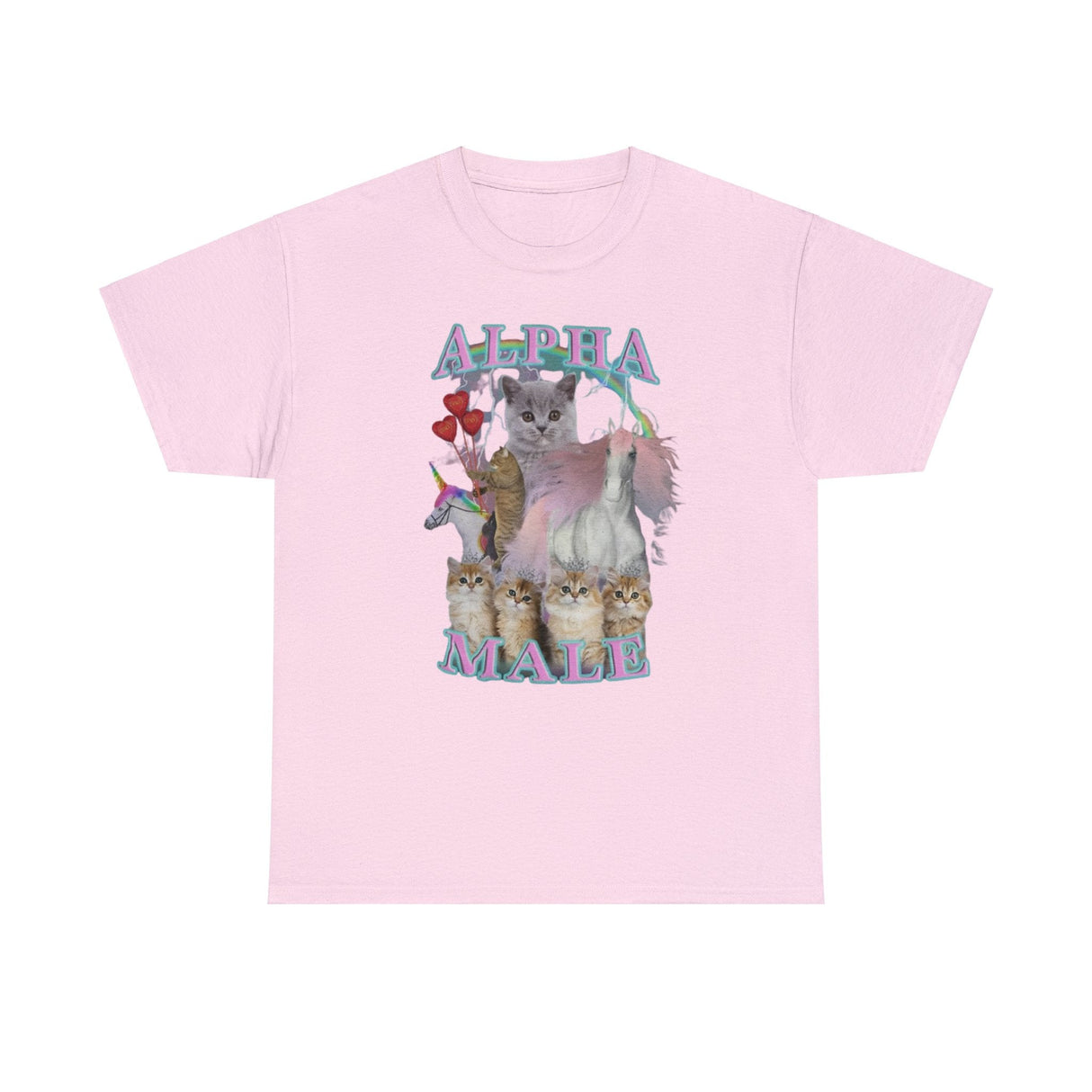 Alpha Male Shirt with Cats and Unicorns – Funny Meme T-Shirt for Humor Fans