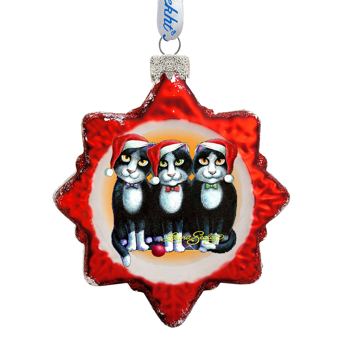 Boys Night Out Mercury Glass Ornament by Laura Seeley - Pets Dog and Cats Decor - 779215-LS