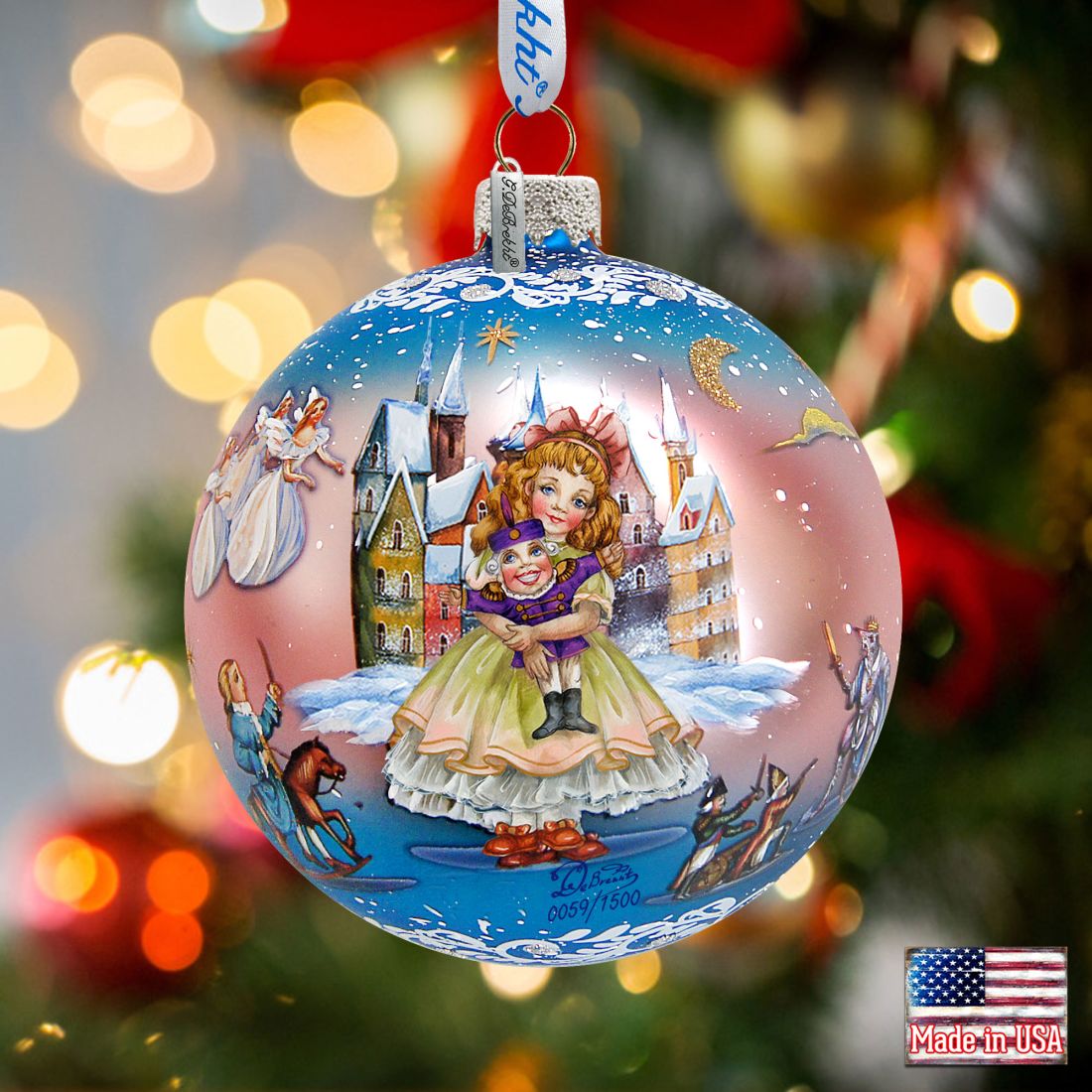 Nutcracker Fairytale Ball Glass Ornament Limited Edition by G. DeBrekht - Christmas Decor - 73854