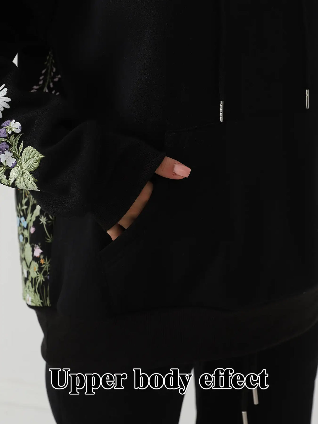 Women's Solid Color Floral Long Sleeved Sweatshirt - Lootquake