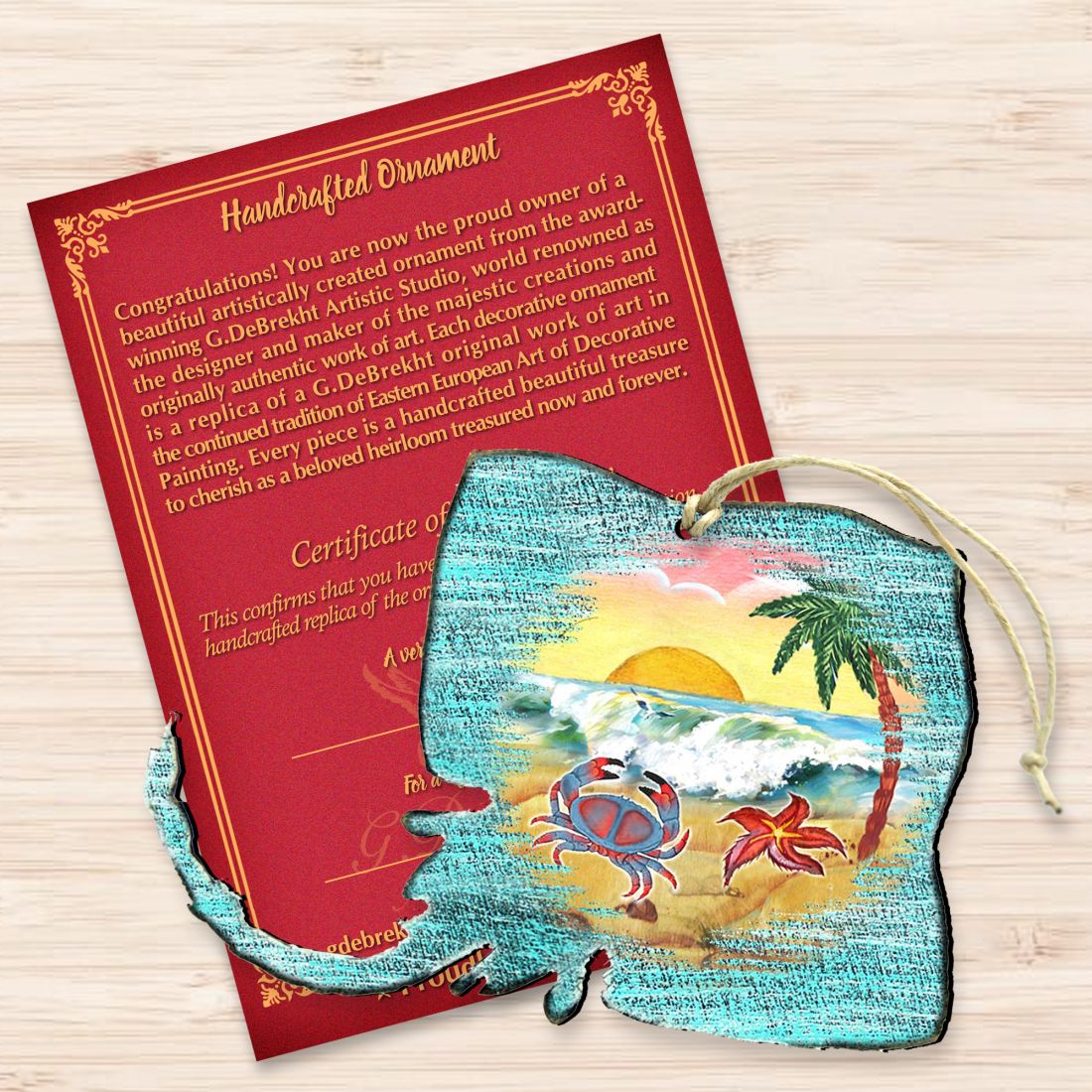 Adornos de madera de raya de G. DeBrekht - Decoración navideña costera - 8198530