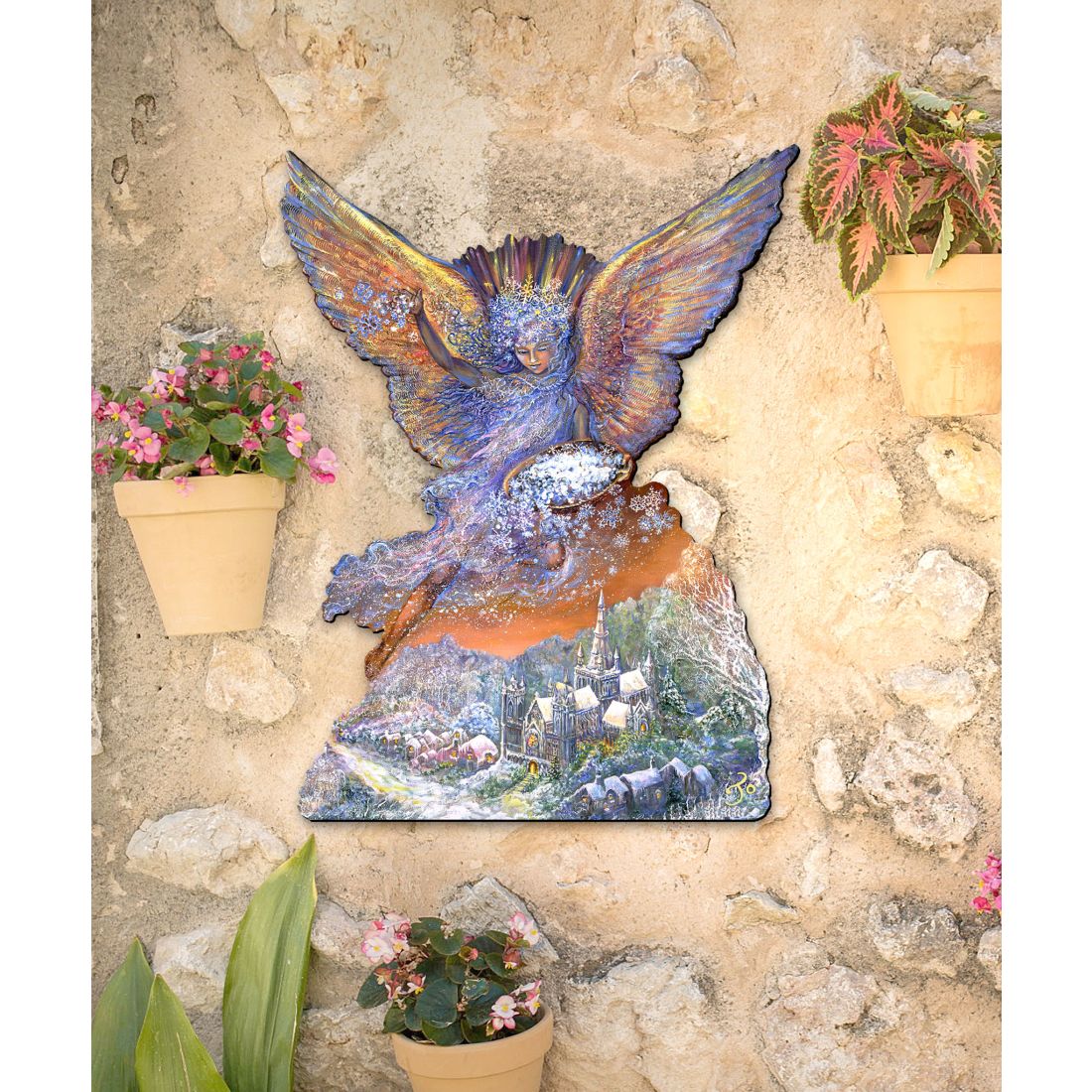 Ángel de nieve para puerta, decoración navideña de Josephine Wall - Decoración navideña - 842131H-JW