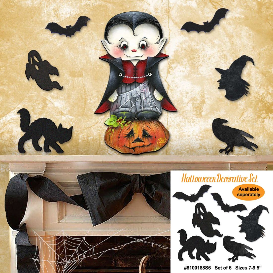 Dracula Halloween Door Decor by Jamie Mills-Price - Thanksgiving Halloween Decor - 8457401H
