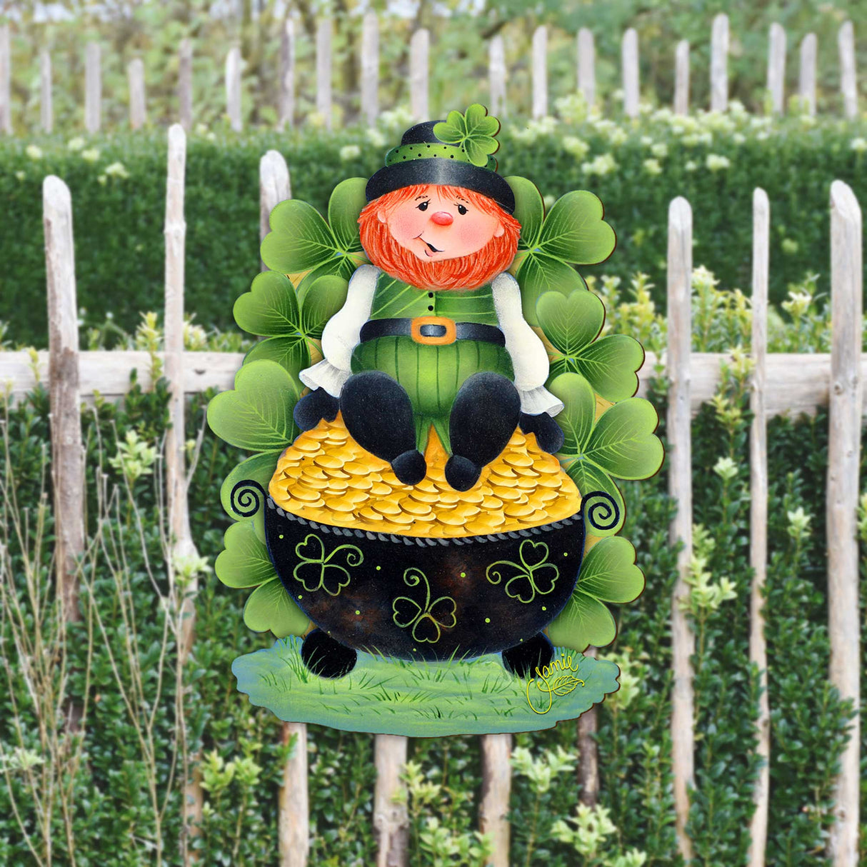 Lepricon's Pot Full of Gold Spring Door Decor by Jamie Mills-Price - Celtic Decor - 8457707H-MP