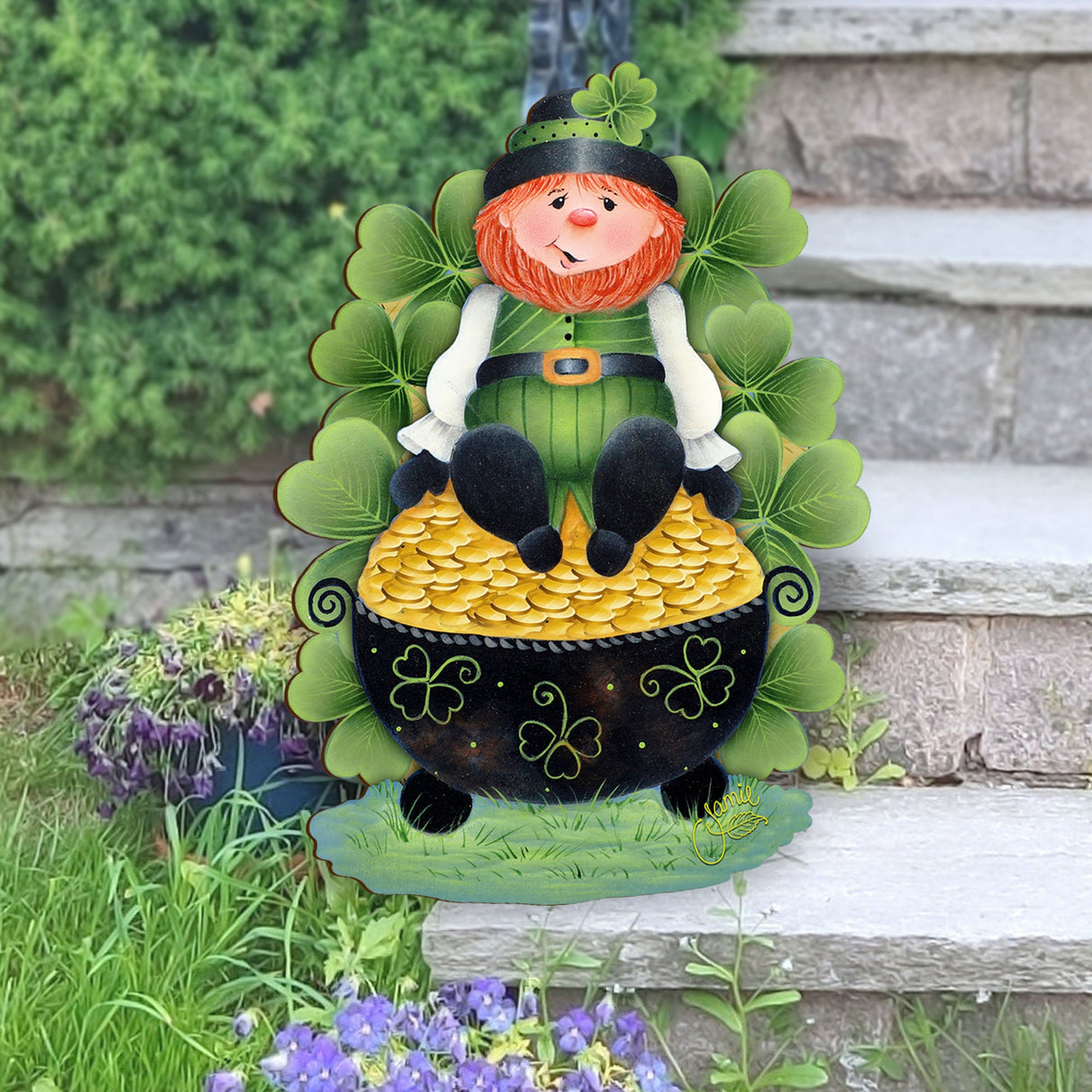Lepricon's Pot Full of Gold Spring Door Decor by Jamie Mills-Price - Celtic Decor - 8457707H-MP