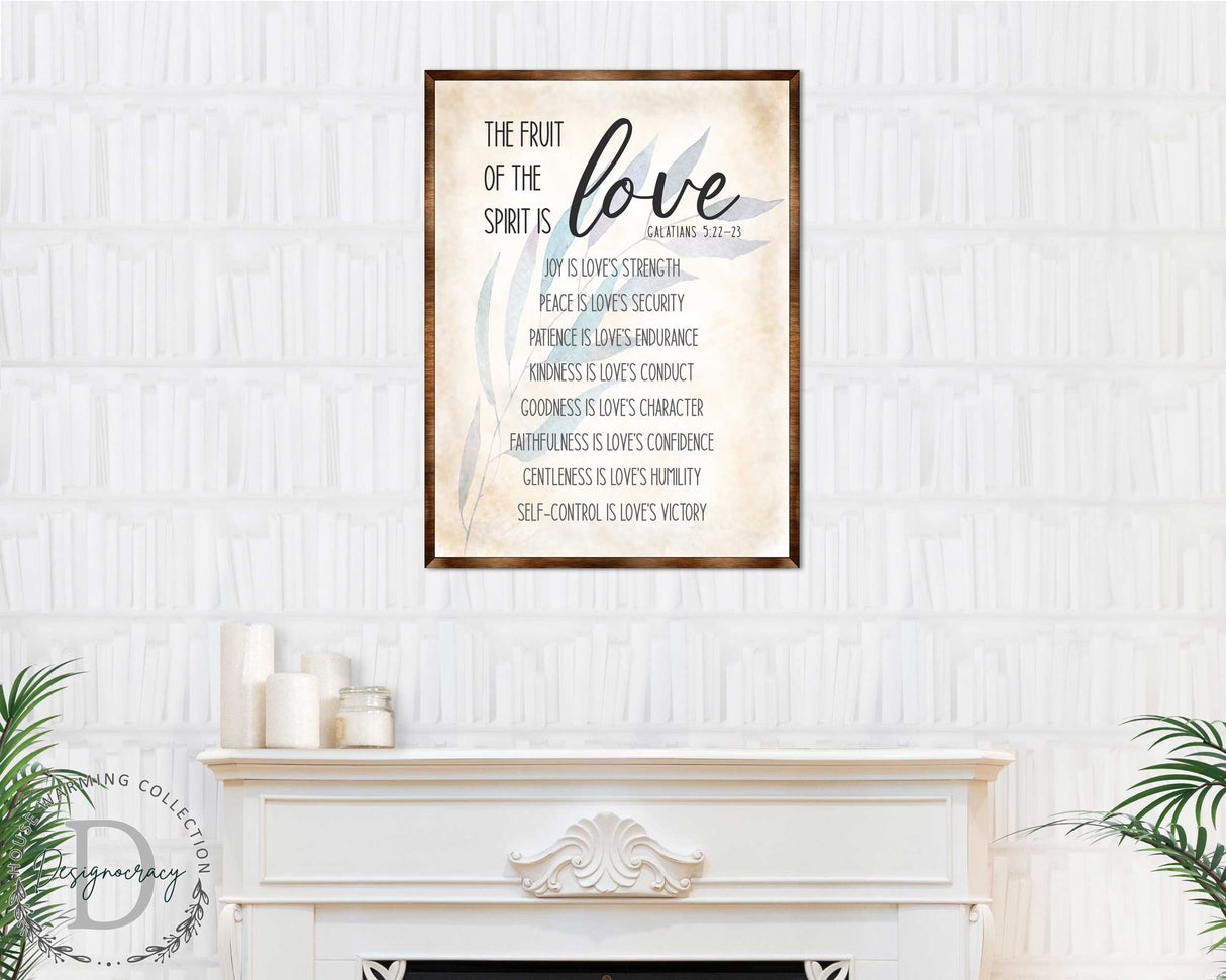 Letrero del Fruto del Espíritu - Letrero cristiano de madera - Letrero con versículo - Gálatas 5:22 - Regalo para inauguración de la casa - Letrero bíblico - Letrero bíblico - 310347