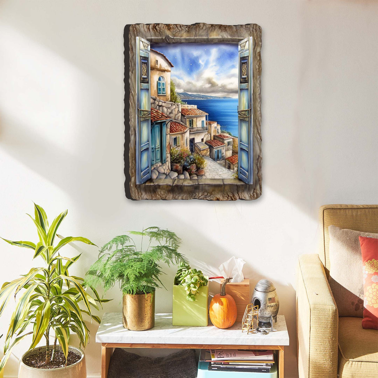 Coastal Town Window Wall Art by G. DeBrekht Coastal Décor - 8492107W