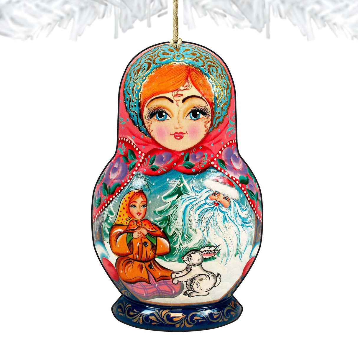 Morozko Nesting Doll Wooden Ornaments by G. DeBrekht - Christmas Decor - 8115951