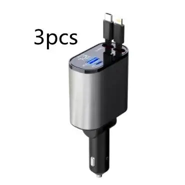 Metal Car Charger 100W Super Fast Charging Car Cigarette Lighter USB And TYPE-C Adapter - Lootquake