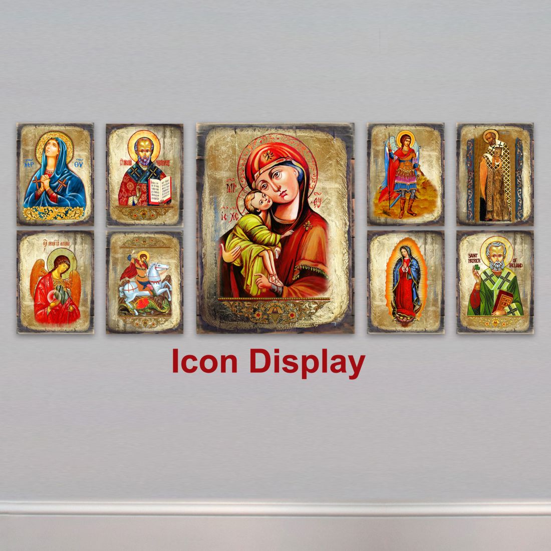 Icono religioso cristiano sagrado de madera bañado en oro de La Última Cena - Decoración inspiradora - 85070