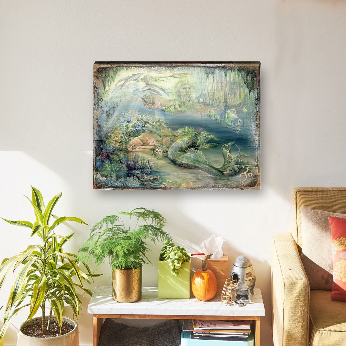 Dreams of Atlantis Fantasy Wooden Wall Art by Josephine Wall - Fantasy Décor - 852114-JW