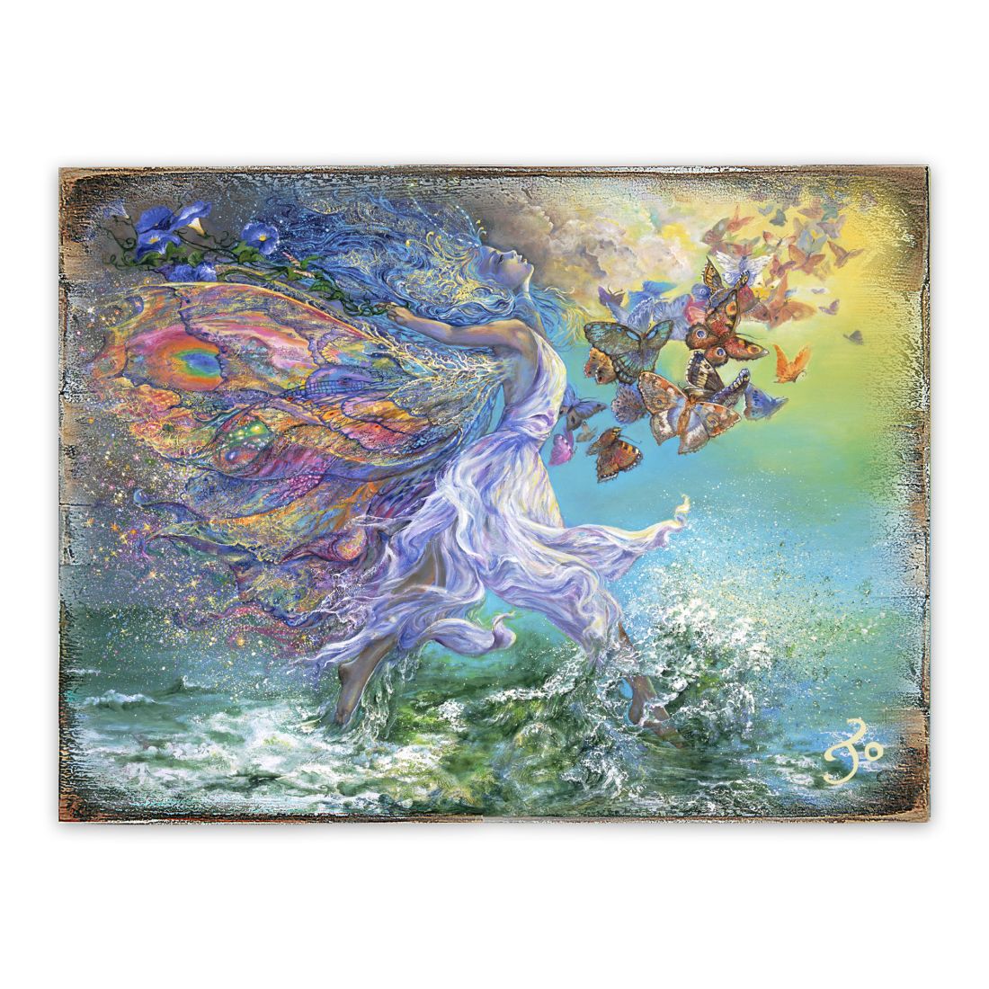 Joie De Vivre Fantasy Wooden Wall Art by Josephine Wall - Fantasy Décor - 852118-JW
