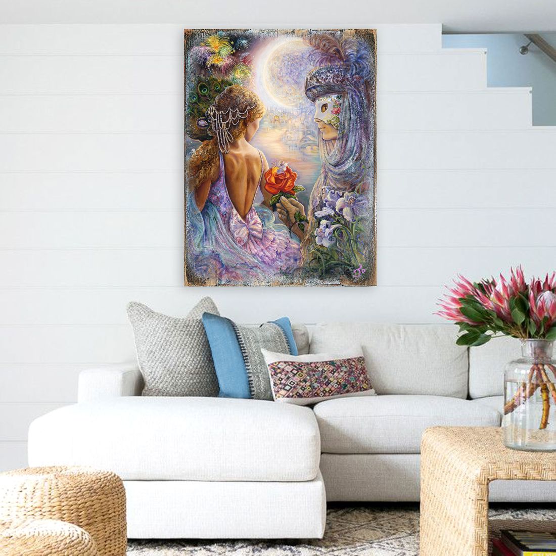 Maqui of Love Fantasy Wooden Wall Art by Josephine Wall - Fantasy Décor - 852148-JW