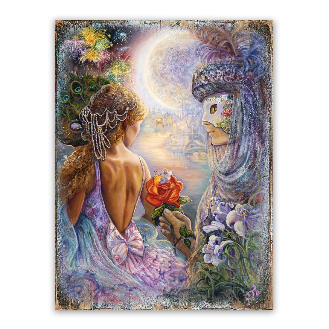 Maqui of Love Fantasy Wooden Wall Art by Josephine Wall - Fantasy Décor - 852148-JW