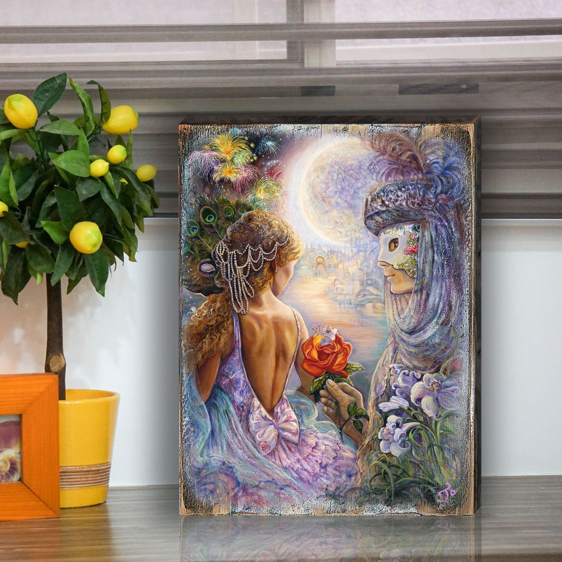 Maqui of Love Fantasy Wooden Wall Art by Josephine Wall - Fantasy Décor - 852148-JW