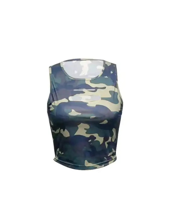 Ladies' Camouflage Chest Hollow Out Fashionable Slimming Camisole Vest - Lootquake