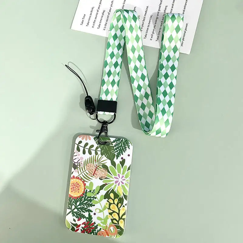 Green Plant Series Simple Fashion Lanyard Card Cover - Lootquake