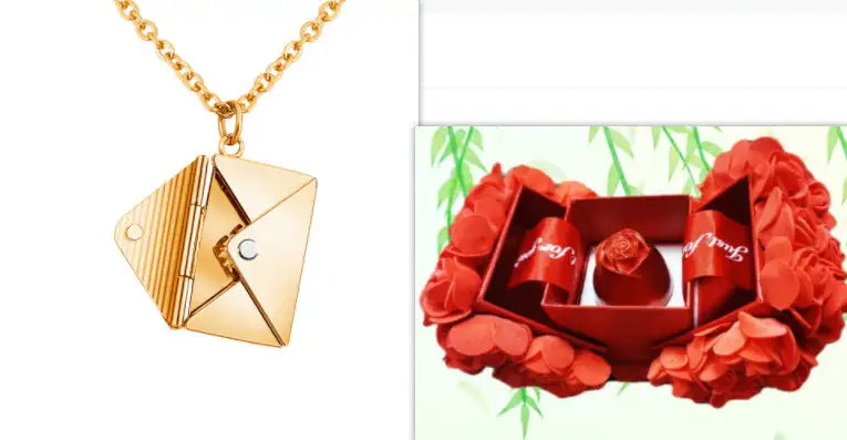 Fashion Jewelry Envelop Necklace Women Lover Letter Pendant Best Gifts For Girlfriend - Lootquake