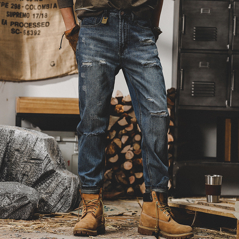 American Retro Autumn Jeans Men - Lootquake