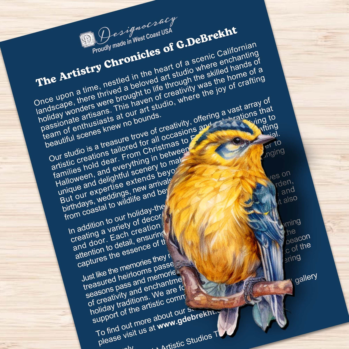 Forest Birds Decorative Wooden Ornaments Set of 3 by G. Debrekht - Nature Wildlife Decor - 8091005-S3